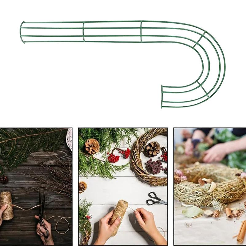 1PC Garland Hoop DIY Flower Garland Metal Wreath Frame Ring Halloween Floral Decoration For Christmas Heart Star Circle Shape
