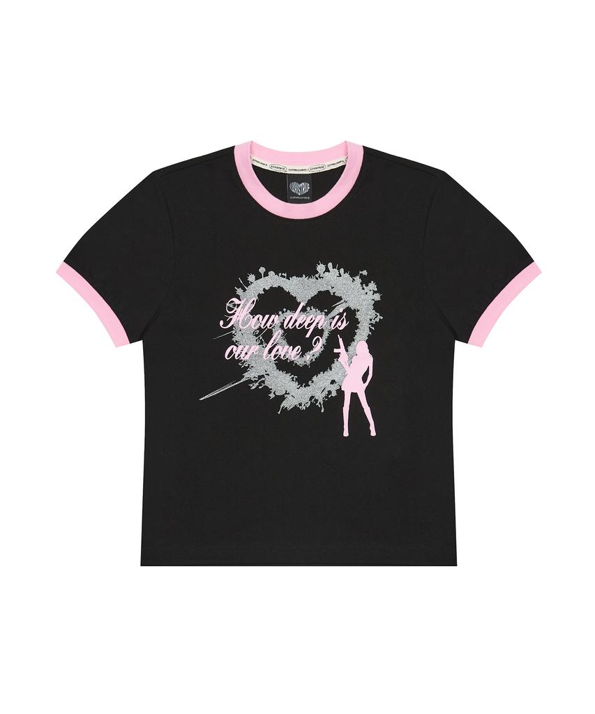 LUVISTRUE Sm How Deep Heart Tang Tee(Black)