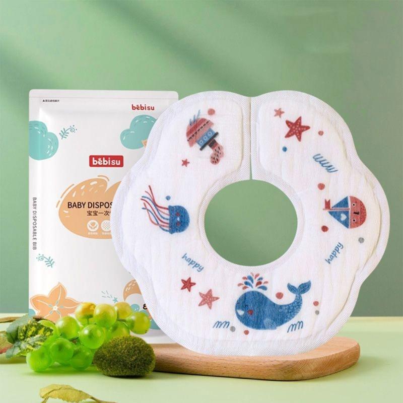 10pcs or 20pcs Disposable Bib for Baby Waterproof Saliva Towel Leakproof Burping Cloths Separately Packaged for Infant