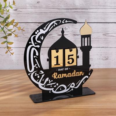 Ramadánový adventní kalendář 2025 Eid Mubarak Akrylový odpočítávací kalendář Islámský muslimský festival Dárky na párty Domácí dekorace Ozdoba