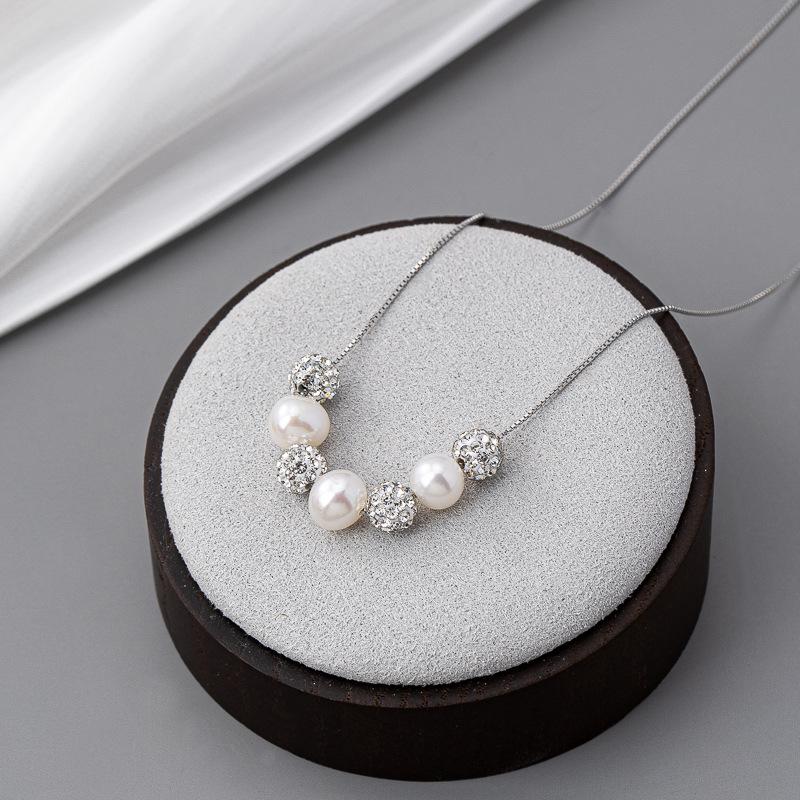 911 silver natural freshwater pearl necklace women's summer ins light luxury niche versatile simple collarbone chain accessories high sense