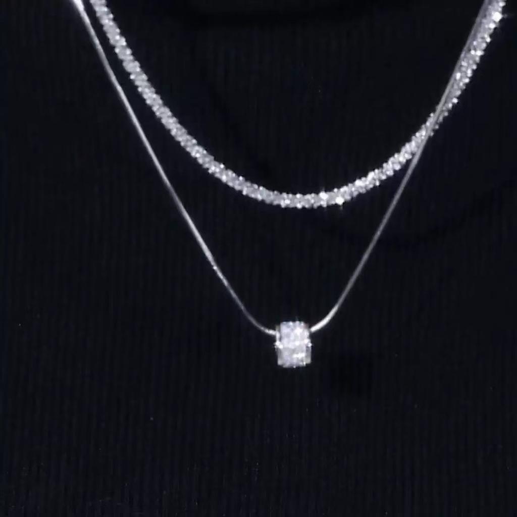 Fashion Design Double Layer Stacked Wear Passepartout Necklace Femininity Light Luxury Advanced Sense Gypsy Small Waist Hair