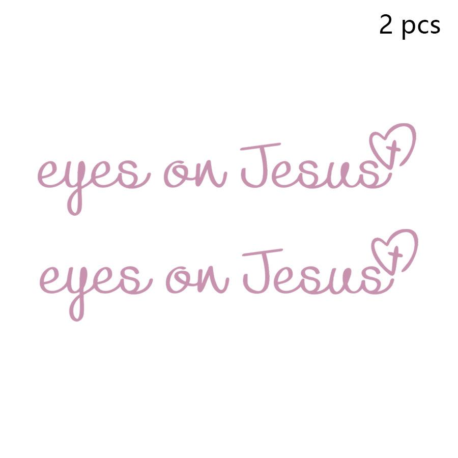 

2pc English Letter Rearview Mirror Stickers Hot Eys On Jesus Makeup Secure Logo Originality Women Girl Car Interior Take Picture
