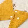 Neugeborenes Baby-Lätzchen, einfarbig, niedlicher Druckknopf-Lätzchen, weicher Baumwoll-Dreiecksschal, Säuglingsfütterung, Speicheltuch, Bandana, Spucktuch