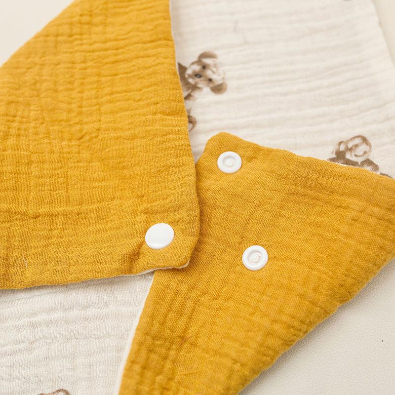 Neugeborenes Baby-Lätzchen, einfarbig, niedlicher Druckknopf-Lätzchen, weicher Baumwoll-Dreiecksschal, Säuglingsfütterung, Speicheltuch, Bandana, Spucktuch