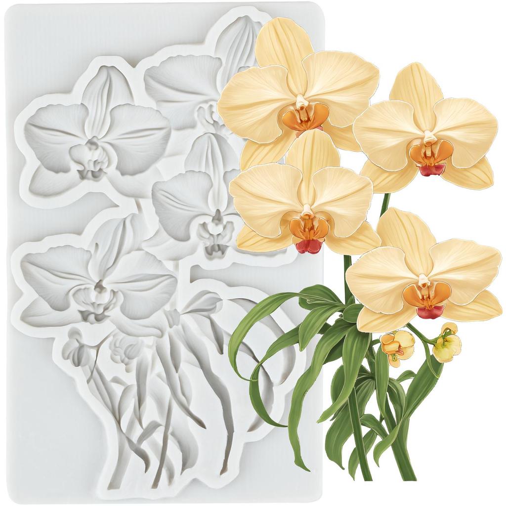 Flower Silicone Molds Orchid Butterfly Fondant Mold Cake Decorating Tools Cupcake Topper Chocolate Candy Craft Gum Paste Polymer Clay
