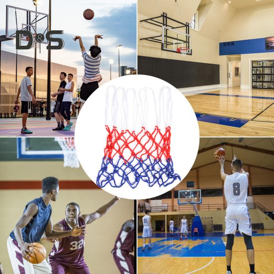 2 Pcs Basketball Net Replacement Thick Professional Basketball Net Heavy Duty Anti Whip Color Net Fits Standard Indoor or Outdoor Rims