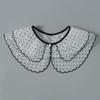 White Retro Hanfu Cloud Shoulder Shawl with Lace Trim & Embroidery for Women