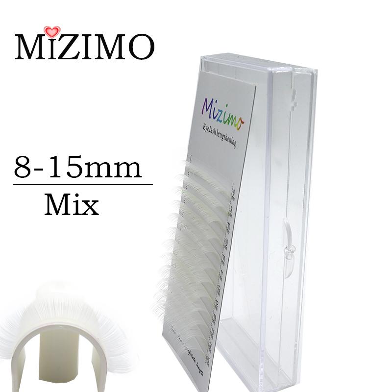 MIZIMO Białe pojedyncze szczepione sztuczne rzęsy, narzędzia do makijażu oczu, naturalne, miękkie i długotrwałe. C/D, 0,07 mm,(8-15)mm
