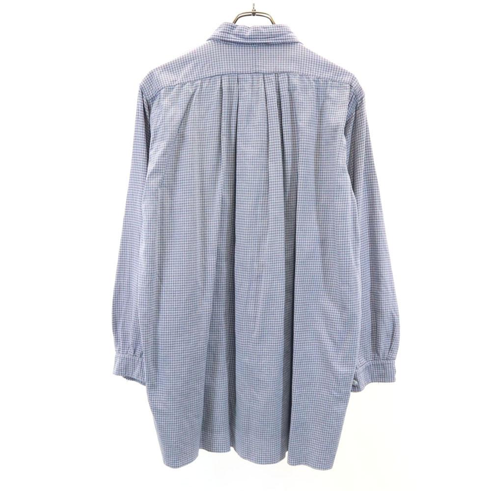 VINTAGE 40s 50s Grandpa Long sleeve pullover blouse Light blue shirt Women Used