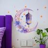Purple Moon And Flower Chandelier For Bedroom And Living Room, Middle Holiday Decorative Wall Stickers