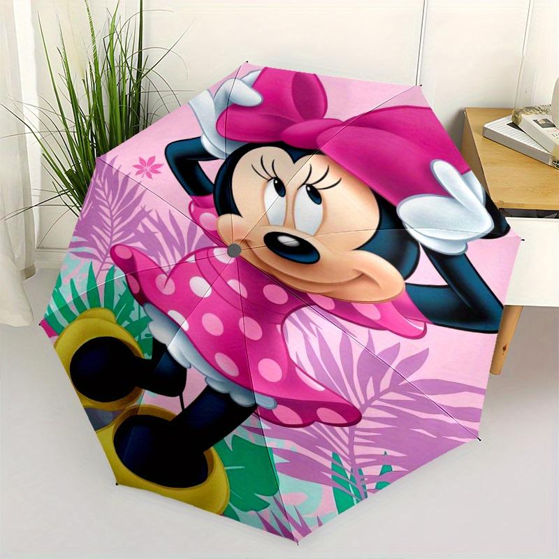 

Minnie Mouse Pink Polka Dot Automatic Opening and Closing Folding - A Good Choice for Gifts, Fashionable and Convenient Umbrella With Cute C