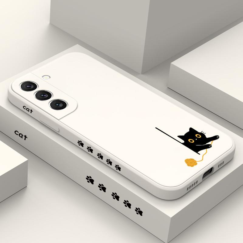 Custodia per Telefono Gatti nel Panico per Samsung Galaxy A37 A57 Copertura in Silicone Liquido