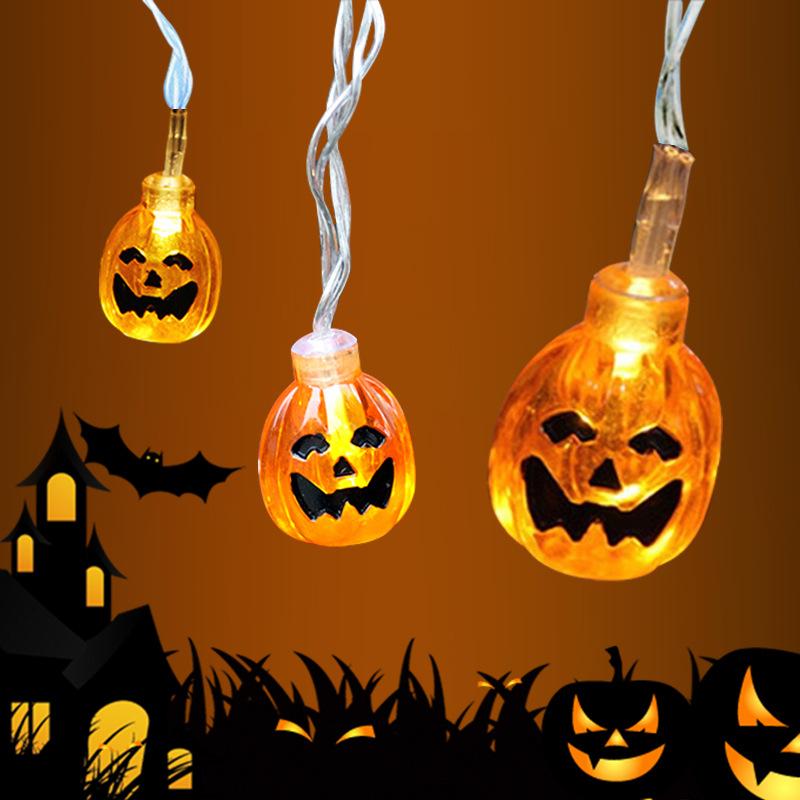 New Led Halloween Pumpkin/Little Ghost String Lights Decorative Atmosphere Lights Halloween Wall Decorations, Room Decoration Night Lights