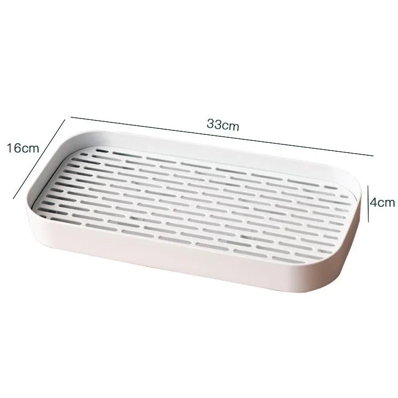 

Пластиковый поддон для слива для дома, кухни, гостиной, многоцелевой, прямоугольный, двухслойный, поднос для фруктов, поднос для чая, кухонные принадлежности