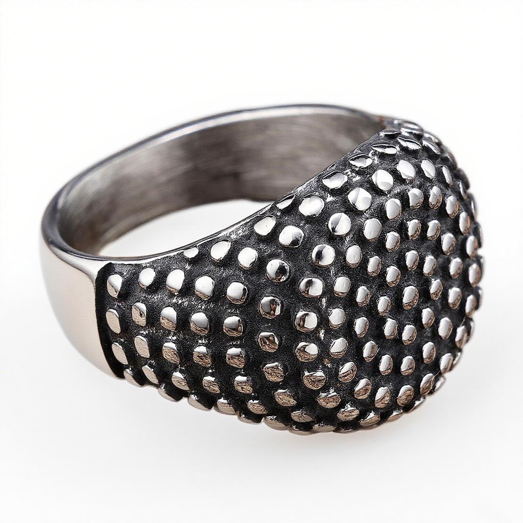 Ring Personalized Retro Round Spotted Ring, Titanium Steel Punk Locomotive Men'S Club Jewelry