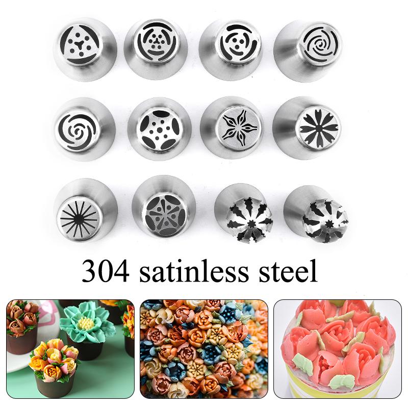 FAIS DU 8-52pcs Russian Piping Tips Cake Decorating Set Baking Supplies Set for Cupcake Rose Flower Nozzles Icing Pastry Tips