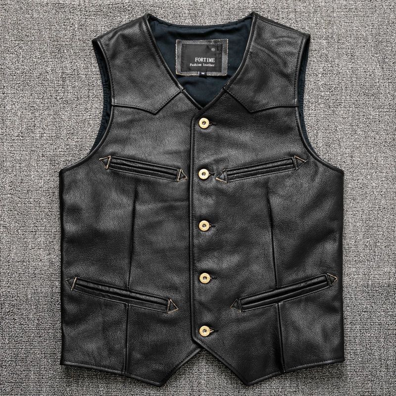 New Genuine Leather Vest Vest Camisole Retro Spring and Autumn Style