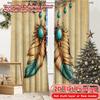 2D FLAT PRINTING 2pcs Curtains (Without Rod) Feather Decor with Turquoise Saint Patrick Is Day Festival Fashion Curtains