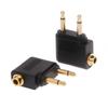 Dual 3.5mm Male to 3.5mm Adapter Female AUX Audio Adapter Airplane Travel Earphone Golden Plated Converter