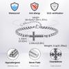 Stylsih Stainless Steel Men's Bracelet,Black Zircon Cross Charm Adjustbale Chain Wristbandk,Hip Hop Father's Day Gift for Him