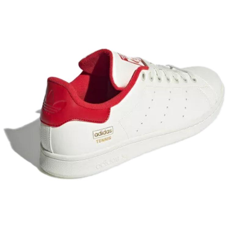 Adidas Originals Stan Smith Pohodlné Všestranné Protiskluzové Odolné Nízké Tenisky Unisex Tenisky Bílé Červené IH5972