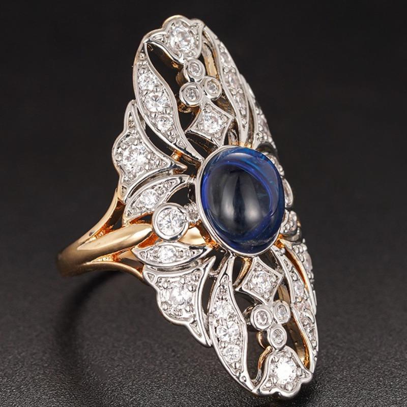 1pc Classic Sparkling Inlaid Zircon Hollow Geometric Ring, Suitable for Women's  Trend Festival Accessories Jewelry