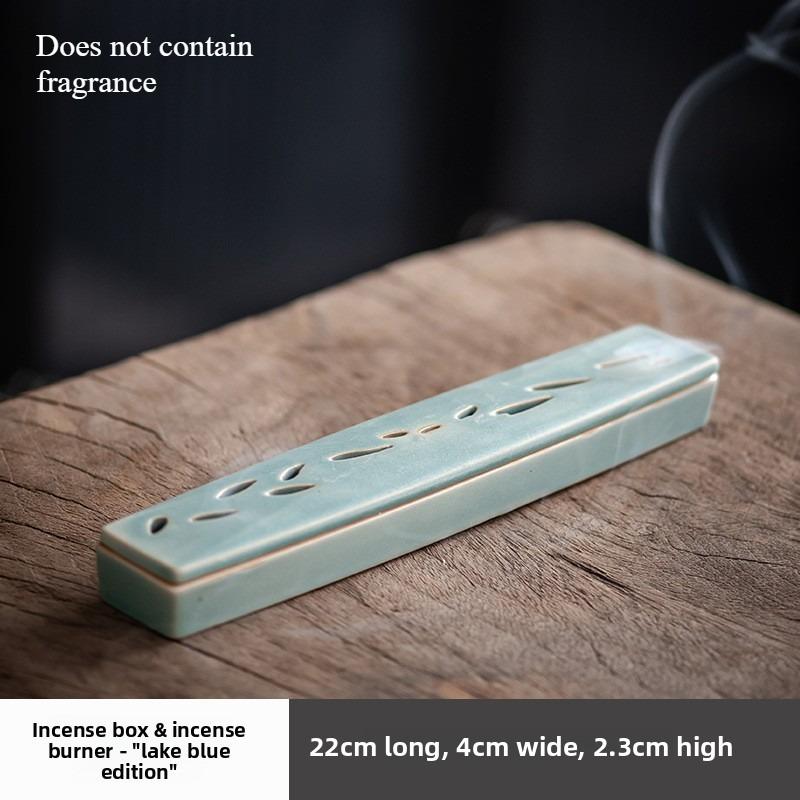 Creative Ceramic Incense Burner Home Fragrance Box Home Chinese Zen Desktop Decoration Deodorization and Moisture Removal