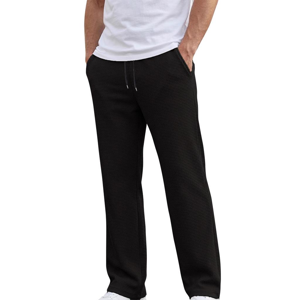 Men's Color Drawstring Outdoor Casual Straight Leg Trousers