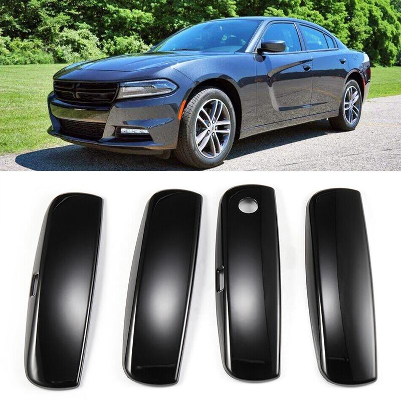 4PCS For 2011-2022 Dodge Charger Glossy Black Door Handle Covers Cap Trim Set