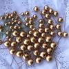 Set of 10 Gold & Silver Foam Red Berries - 100 Cherry Pearlescent Fruit Heads for Christmas Decoration.