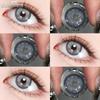 (0~-7.00 Grade) EYESHARE Colored Brown Contact Lenses with Grade Myopia Gray Natural Pupils for Eyes 14.2mm Prescription Lens
