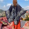 Travel large shawl women's imitation cashmere with double-sided cape geometric pattern fringe air-conditioning room cape summer