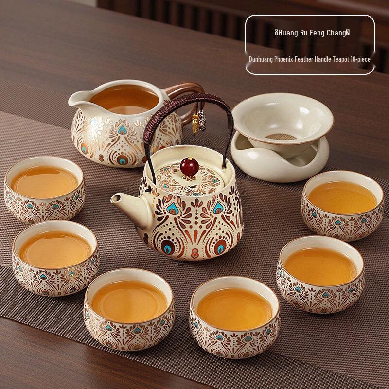Dunhuang Phoenix Ru Ware 10-Piece Kung Fu Tea Set
