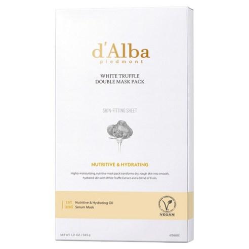 

d’Alba White Truffle Double Nourishing Moisture Mask Pack (4 Sheets) – Dual Care Hydrating Glow Mask