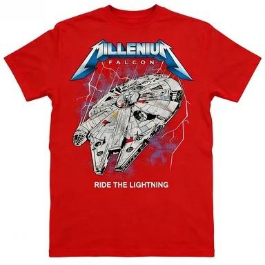 2026 Star Wars Mash-up - Millennium Falcon Poster Pattern Design for Children's Clothing T-shirt. Comfortable High-quality