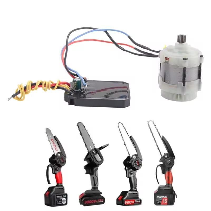 Piła łańcuchowa Mini Piła Silnik Bezszczotkowy Silnik Litowo-Elektryczna Piła 21V 14 Zębów Typ 550 Silnik Do 4Calowych/6Calowych/8Calowych Mini Pił Narzędzie Elektryczne