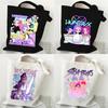 Huntrix Girl Demon Hunters Kpop Canvas Bag Zoey Rumi Mira Portable Eco-friendly Storage Bag for Female Students To Hold Books Tote Mommy Bag