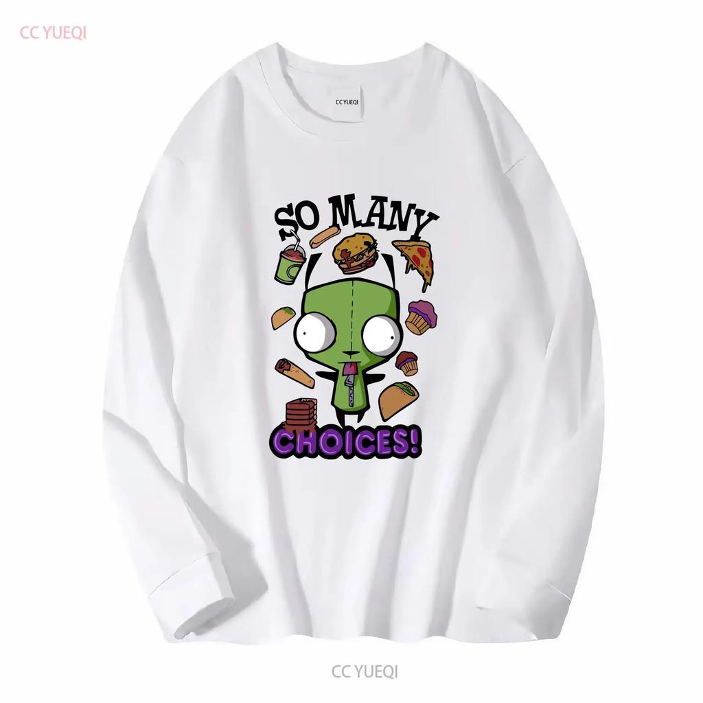 Emo Scene fashion shirt Invader Zim So Many Choices T 2000s Vintage Hot Topic long or short sleeves vintage Washed Stylish