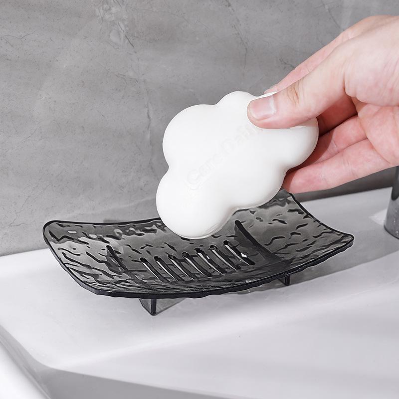 Glacier Pattern Soap Holder - Punch-Free Bathroom Dish for Dormitory Countertop