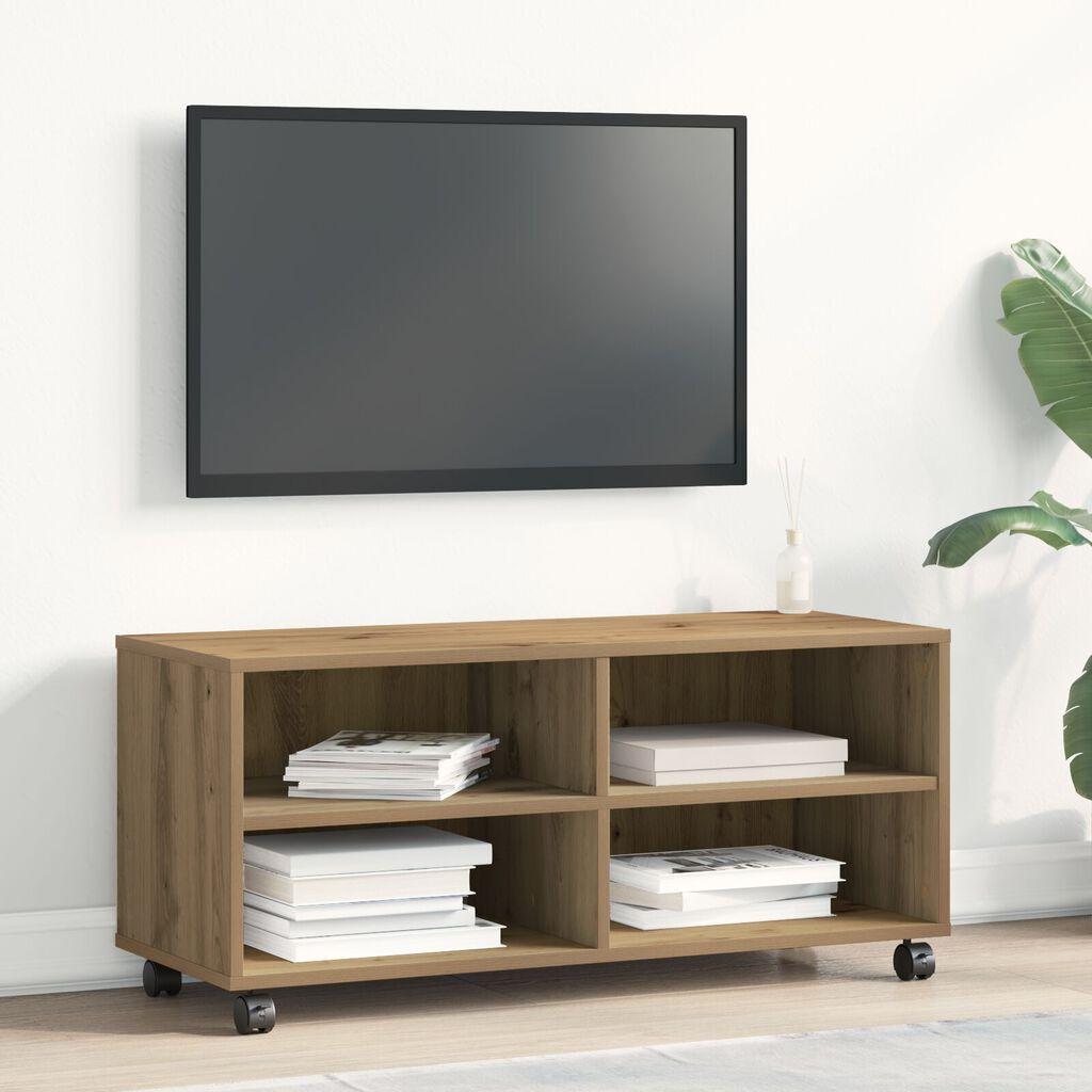 Moderner, Minimalistischer, Mobiler TV-Schrank, Offenes Aufbewahrungs-TV-Regal, Mobiler Beistelltisch, 90x35x35 Cm
