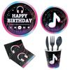 Music Festival Music Note Theme Birthday Party Decoration Disposable Paper Plate Tissue Paper Cup Tablecloth Decoration Supplies