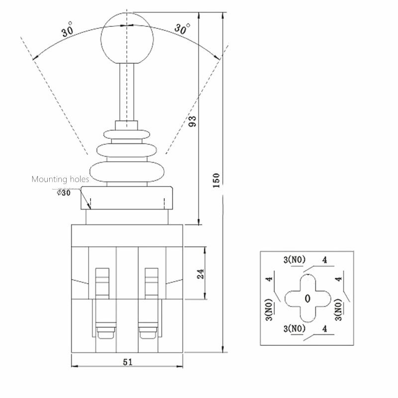 Cross Master Switch CS-2011 201 Two-way Self-reset Self-locking CS-4022 402 Four-way Self-resetting Self-locking Rocker Switch