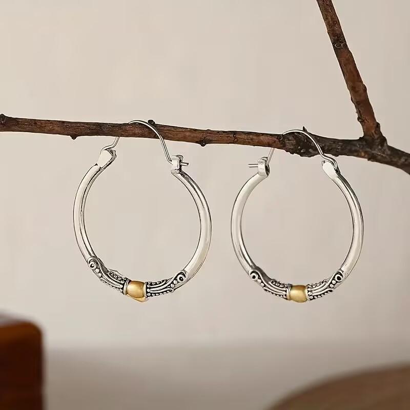 Vintage Simple Hoop Carved Patterns Dangle Earrings For Women Party Birthday  Jewelry 2024 New Custom Jewelry