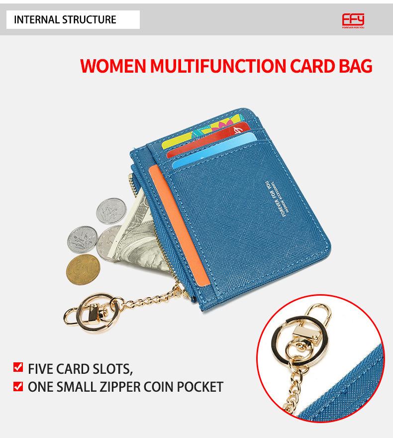 Ultra-Thin Anti-Theft Zipper Card Holder Wallet - Portable & Secure.