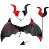 3Pcs/Set Demon Horn Hair Band Halloween Cosplay Props Demon Wings Set  Cosplay Event
