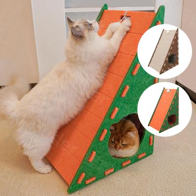Rascador Triangular Vertical Integrado con Cama para Gatos Rascador para Gatos Resistente al Desgaste Rascador para Gatos contra la Pared Alfombrilla para Escalar Gatos