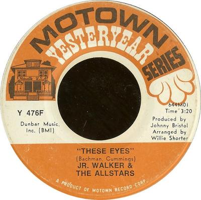 7-inch Plaat JUNIOR WALKER & THE ALL STARS - These Eyes / What Does It Take (Naar Y476F Motown 1972 VS Soul/Funk Gebruikt
