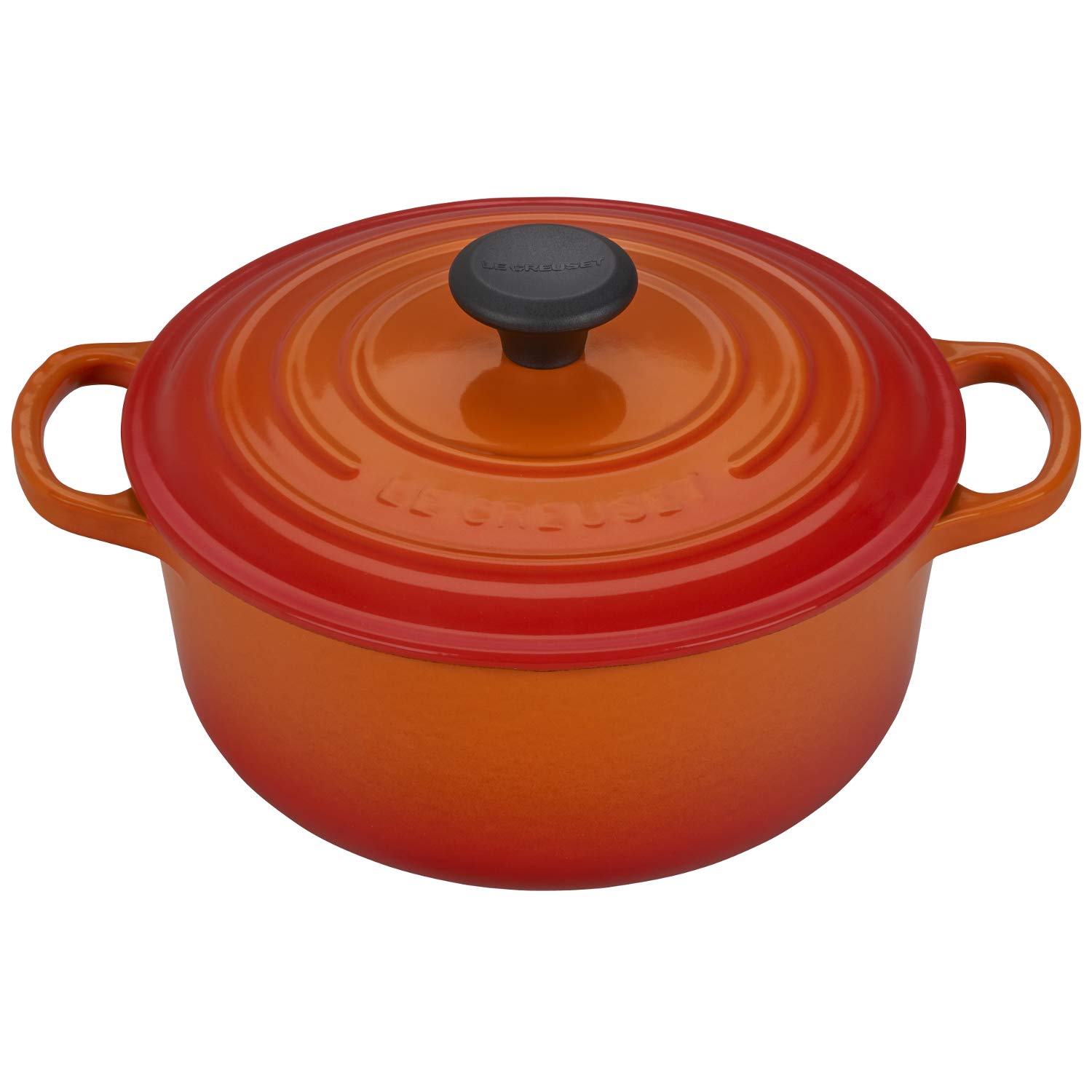 

Le Creuset Signature Cocotte Ronde, 20 cm, Orange, Cast Iron Enamel Pot, Gas, Induction, and Oven Compatible [Official Japanese Product]