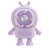 Portable Cartoon Mini Desk Fan with USB Charging and Lanyard